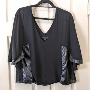 🌟 Dance & Marvel Vegan Leather Layered Blouse